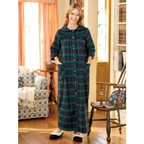Women's Cotton Flannel Snap-Front Robe