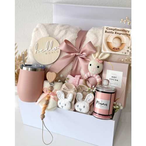 New Baby Girl Gift Box, New Mom Gift Basket, Postpartum Care Package, Welcome Baby Gift, Baby Shower Gift, 1st Time Mother to be Pregnancy