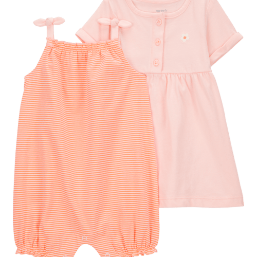 Orange Baby Girl 2-Piece Dress & Romper Set | Carter’s Oshkosh Canada