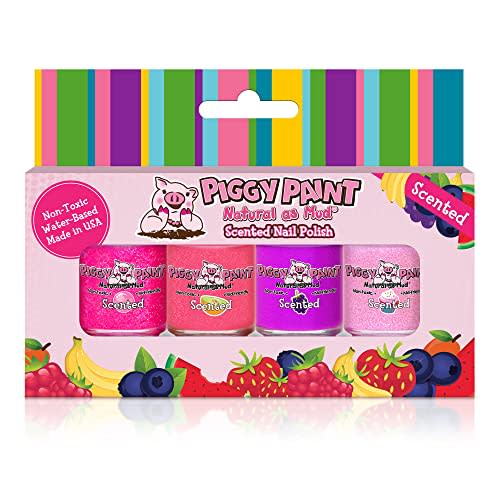 Piggy Paint Nail Polish, Non-Toxic - Scented Lucky Lollipop (4 Color Set) | Non-Toxic Polish for Little Girls, Toddlers, & Kids, Water Based Formula, Safe, Cruelty Free, Durable Finish, Vegan
