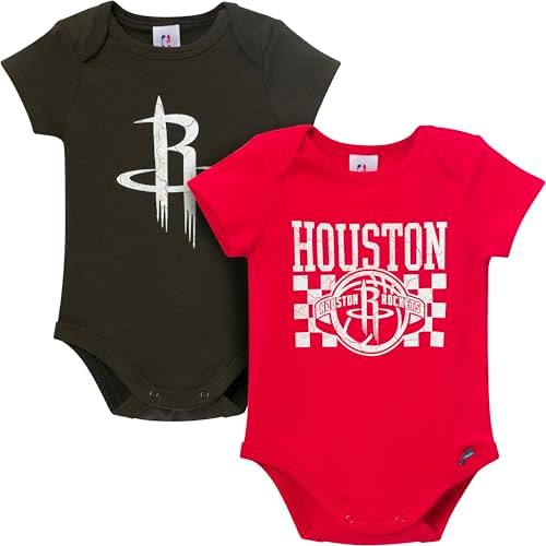 Gerber unisex-baby NBA Team 2 Pack Short Sleeve Onesie Bodysuits