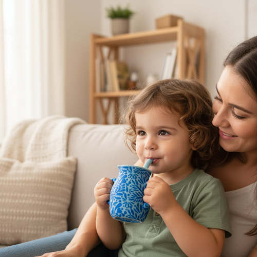 Talavera Silicone Baby Training Cup | Straw Sippy Cup 240ml | Cultura Bebé – Filigree Home Decor