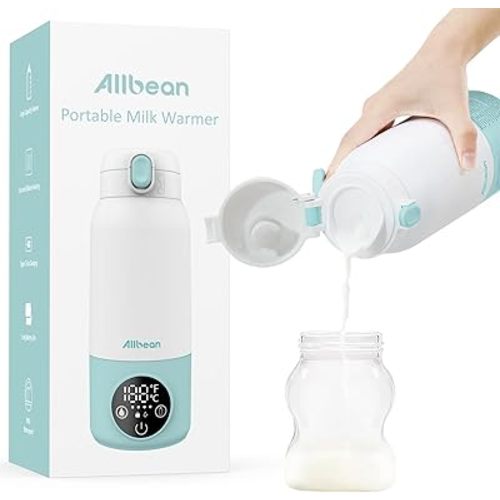 Portable Bottle Warmer -Dual Heating Modes for Breast Milk & Water, Milk Warmer for Baby with Fast Heating,17 Ounces Capacity Suitable for Baby Outdoor, Car, and Airplane Travel Bottle Warmer