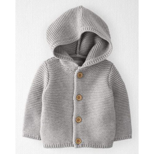 Baby Organic Cotton Signature Stitch Cardigan - Grey - Little Planet | Carter's