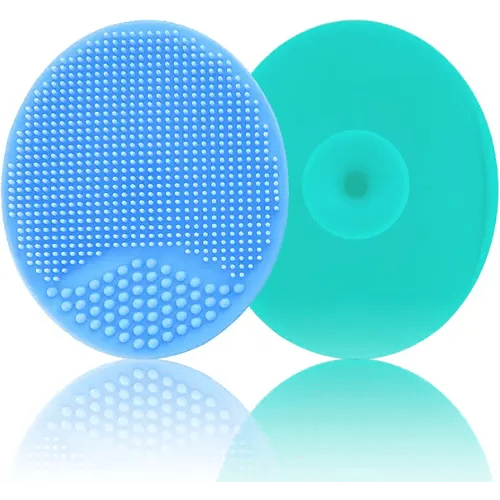 Baby Bath Brush, Baby Cradle Cap Brush, Silicone Massage Brush, Silicone Scrubbers Exfoliator Brush, Baby Skin Scrubbers for Dry Skin, Cradle Cap and Eczema (Large-Blue & Green)