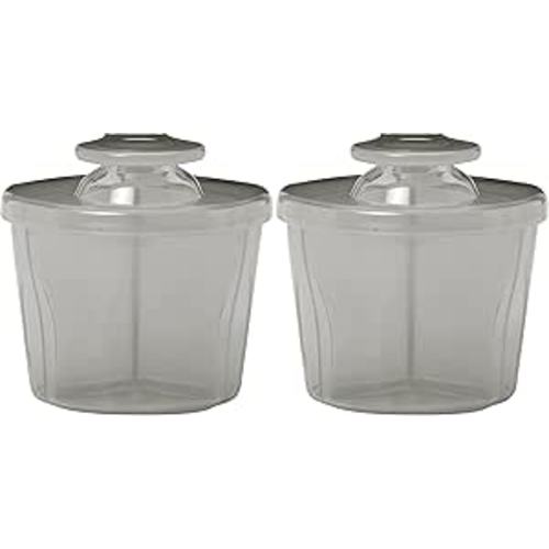 Dr. Brown's Baby Formula Dispenser with Snap-On Lid for On-The-Go Feedings,Milk Powder Dispenser for Traveling with Infant,Gray (Pack of 2)