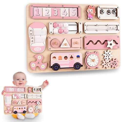 Kalotoys Large Busy Board Montessori Toys for 1 2 3 Year Old - Sensory Toys for Toddlers 1-3 - Fine Motor Skills & Early Learning - Montessori Gift for Boys & Girls - Travel-Friendly & Safe