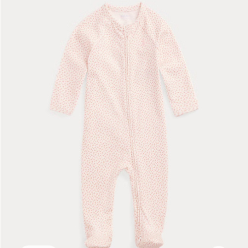 Floral Cotton Interlock Footed Coverall