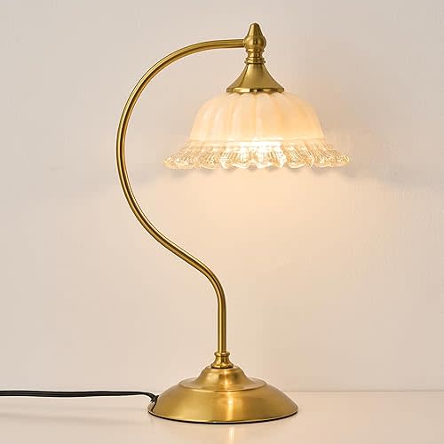 Vintage Table Lamp for Living Room Glass Flower Lamp Vintage Desk Lamp Stained Glass Beside Table Lamp