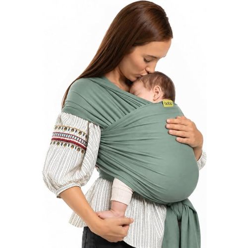Boba Baby Wrap Carrier - Stretch Cotton Newborn Sling, Sage Green