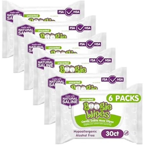 Boogie Wipes Gentle Saline Nose Wipes - 180 Count