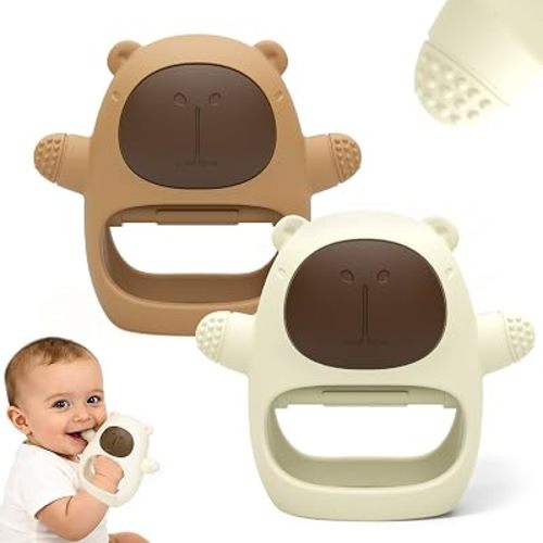 2 Pack Baby Teething Toys - Capybara Design.