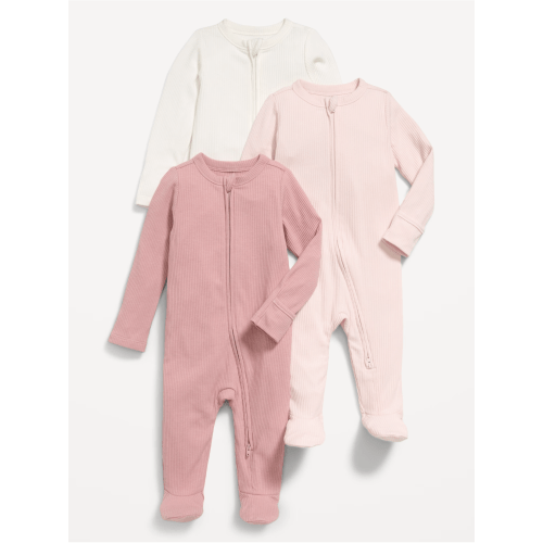 2-Way-Zip Sleep & Play Footed One-Piece 3-Pack for Baby