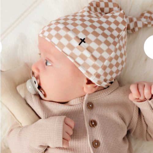 Checker Topknot Baby Beanie – OUR HOUSE ABOVE