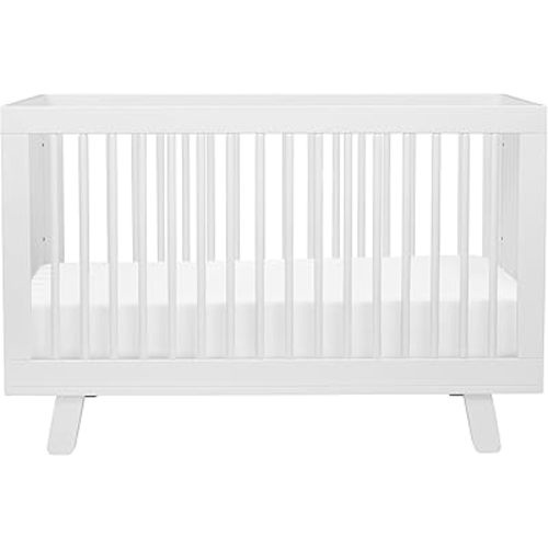 Babyletto Hudson 3-in-1 Convertible Baby Crib with Toddler Bed & Daybed Conversion - Easy to Assemble - GREENGUARD Gold Certified w/ 4 Adjustable Mattress Heights - White