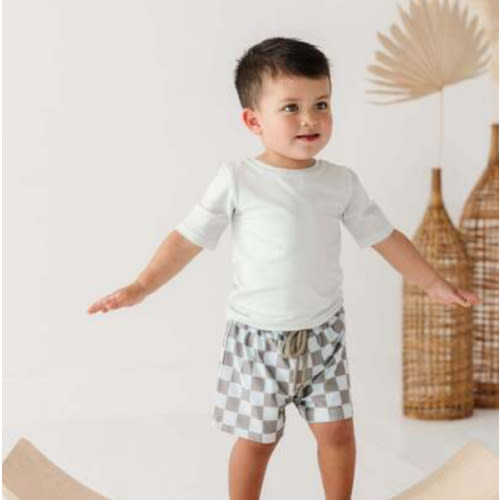 Short Sleeve Rash Guard Swim Shirt Mist Blue - Babysprouts | Maisonette