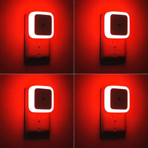 Sujeet Red Night Light, Night Lights Plug into Wall 4-Pack, Nightlight Plug in Night Light, Dusk to Dawn Night Lamp Led Night Lights for Adults Bedroom, Bathroom, Hallway