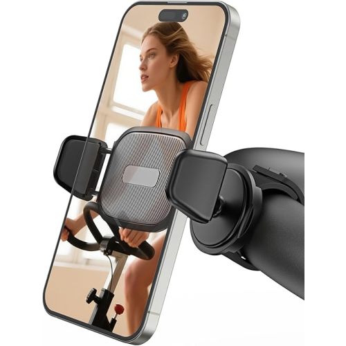 OQTIQ Phone Holder for Peloton Bike, Exercise Bike 360° Rotatable Handlebar Phone Mount with Adjustable Silicone Strap for Stroller, Shopping Cart, Golf Cart, Gym – Fit for 4.7"-6.9" Smartphones