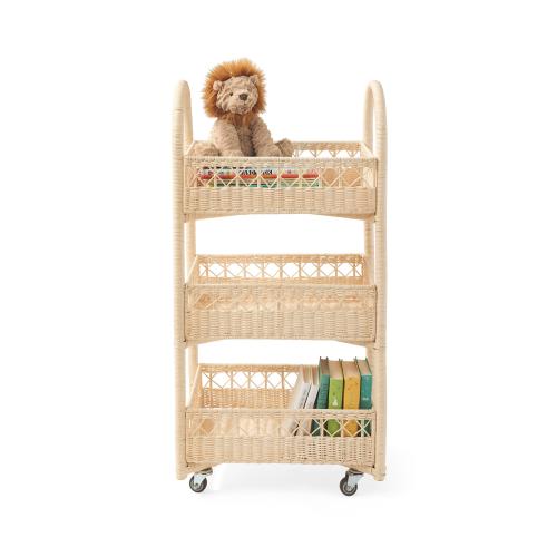 Serena and Lily - Farley Wicker Rolling Storage Cart