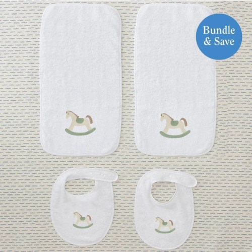 Weezie Baby Bib & Burp Cloth Set | 4 Piece Set