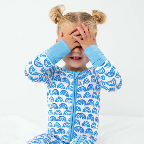 Little Sleepies ™ | Blue Rainbows Zippy