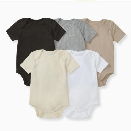 Solid Organic Cotton Short Sleeve Baby Bodysuits 5 Pack - Ash – Burt's Bees Baby
