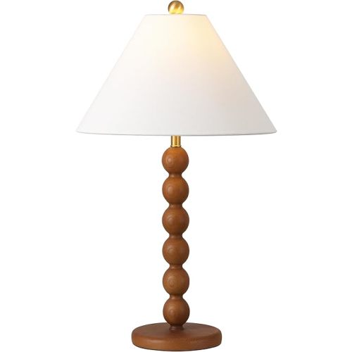 SAFAVIEH Lighting Collection Sanne Natural Brown Resin Stacked Ball 27-inch Table Lamp for Bedroom, Living Room, Home Office, Desk, Nightstand (LED Bulb Included)