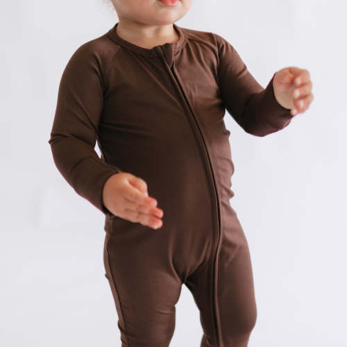 Infant Romper in Chocolate Brown