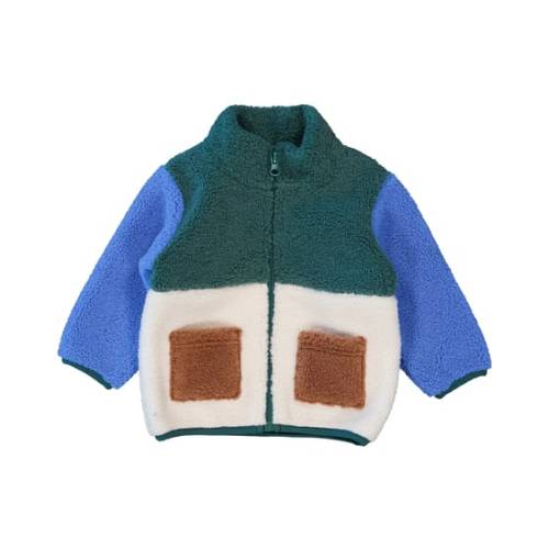 Light Green Baby Colour Block Teddy Fleece Jacket | Best&Less™ Online