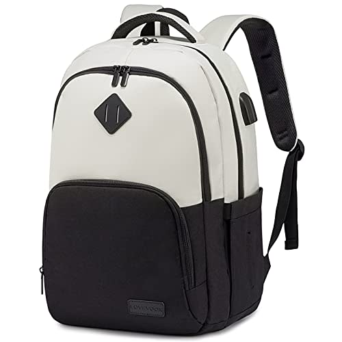 LOVEVOOK School Backpack for Women Men Classic Backpack with 15.6" Laptop Compartment Lightweight Bookbag for College Work High School