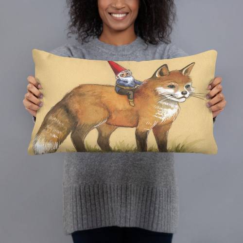 David the Gnome illustrated watercolor pillow - Choose your size!