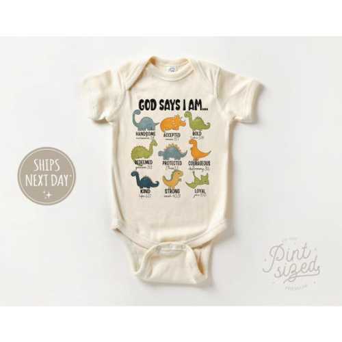 God Says I Am Handsome Baby Onesie® - Cute Religious Bodysuit - God Says I Am Strong Onesie® - Baby Gift - Etsy