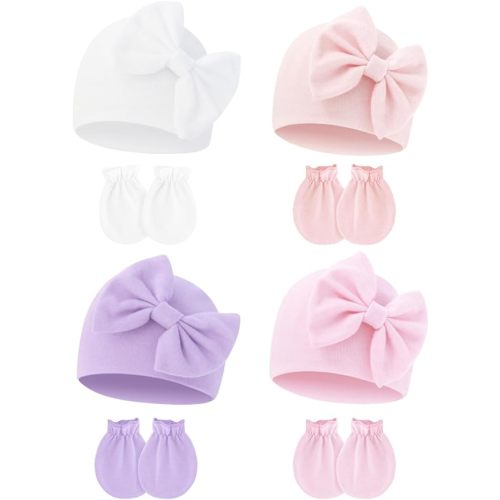 Cute Baby Mittens Newborn, No Scratch Baby Boy Mittens, Baby Girl Hat Gloves for Toddlers, Infant, Newborn