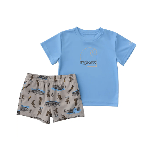 Boys' 2-Piece Short Sleeve Sun Defender® Force® Shirt & Woven Short Set (Baby) | Kids' Force Gear | Carhartt
