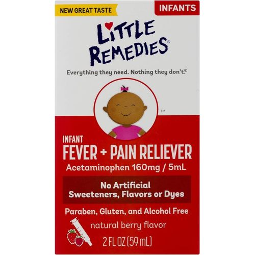 Little Remedies Infant Fever & Pain Reliever | Natural Berry Flavor | 2 FL OZ | 2 Pack