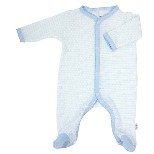 Paty Knit Pinstripe Footie with Pima Trim