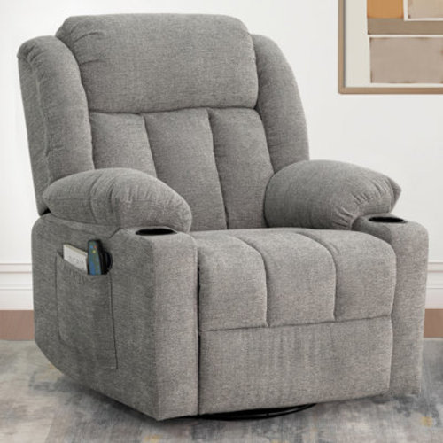 Latitude Run® Swivel Rocker Recliner Chair with Massage and Heat & Reviews | Wayfair