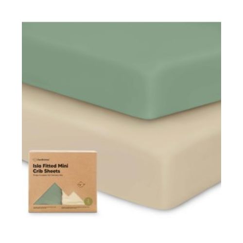2-Pack Mini Crib Sheets, Pack and Play Sheets Fitted, Pack N Play Sheets, Organic Fitted Crib Sheet Cover