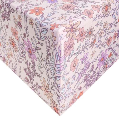 Premium Knit Fitted Crib Sheet - Flora