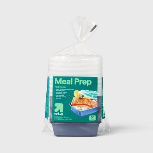 38oz 60pc Meal Prep Food Storage Containers - Rectangle - 4.75 cup single compartment - 30pk - up&up™
