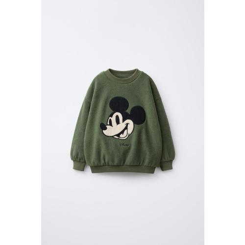 MICKEY MOUSE © DISNEY FLEECE SWEATSHIRT - Khaki | ZARA United States