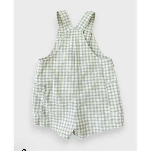 Baby Gingham Plaid Overall - Green or Brown