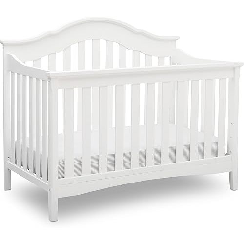 Delta Children Farmhouse 6-in-1 Convertible Crib - Greenguard Gold Certified, Textured White