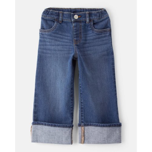 Toddler Girl Denim Wide-Leg Cuff Jeans - Blue - OshKosh | Carter's