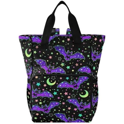 MNSRUU Diaper Bag Magic Galaxy Bat Diaper Bag Backpack Multifunction Travel Diaper Bag Tote Large Capacity Diaper Changing Backpacks for Moms Dads