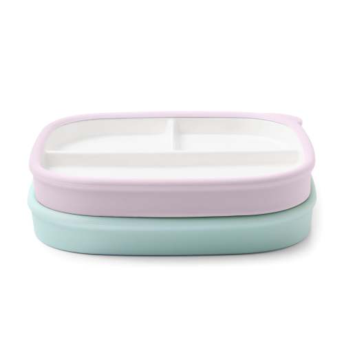 Clean Start Toddler Ceramic Divided Breakfast Plate - 2 Pack