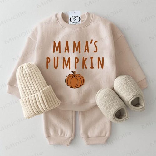 MAMA'S PUMPKIN Baby Beige Sweatshirt 2-piece Set