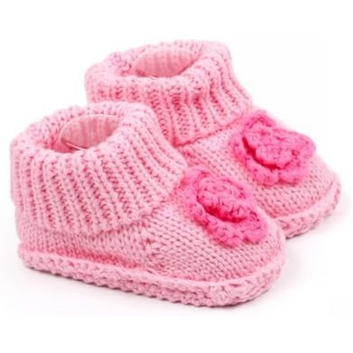 Newborn Baby Boy Girl Knit Booties Soft Sole Non-Slip First Walking Shoes