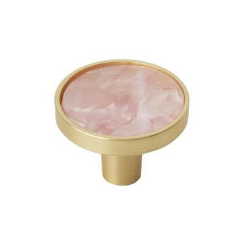 Amerock Accents 1-1/4 inch (32mm) Diameter Gold/Pink Cabinet Knob - 2 Pack