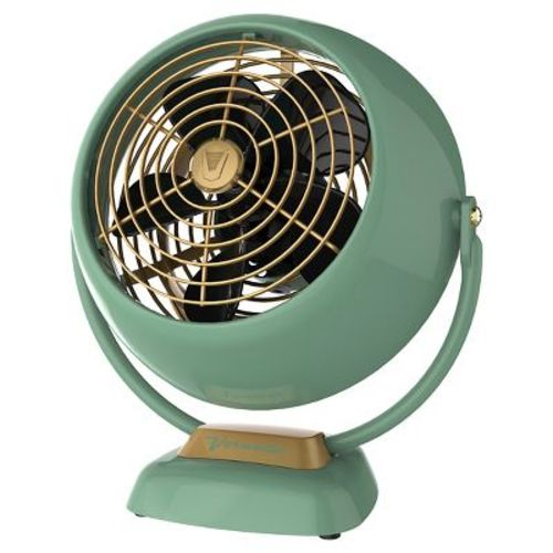 Vornado VFAN Jr. Vintage Air Circulator Fan Green: Electric Desk Fan, 2 Speeds, Portable, Metal, 6.2" Blade, 5-Year Warranty
